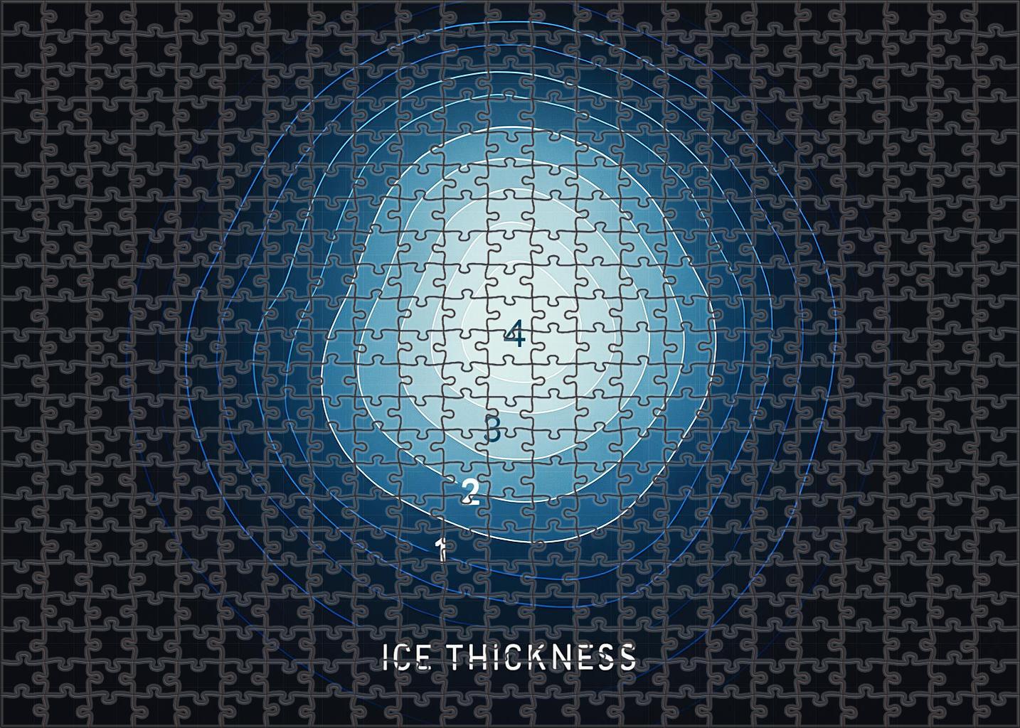 Polar Ice Coverage Contour Chart Large Format Puzzle