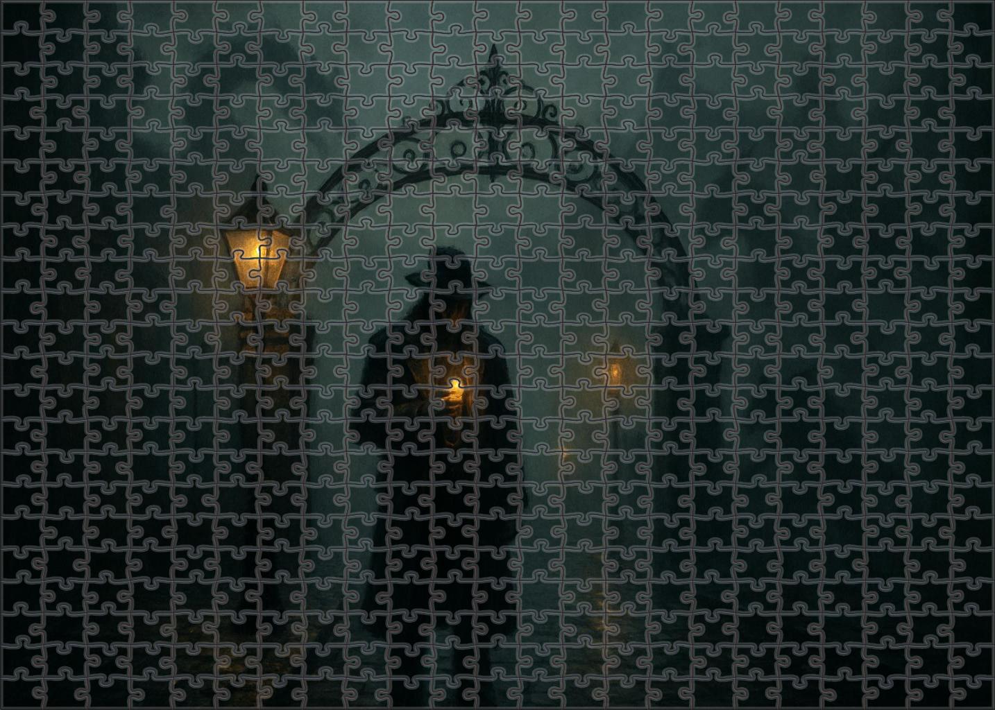 Fantasy Noir Underworld Mystical Crime And Shadowy Deals Custom Jigsaw Puzzle