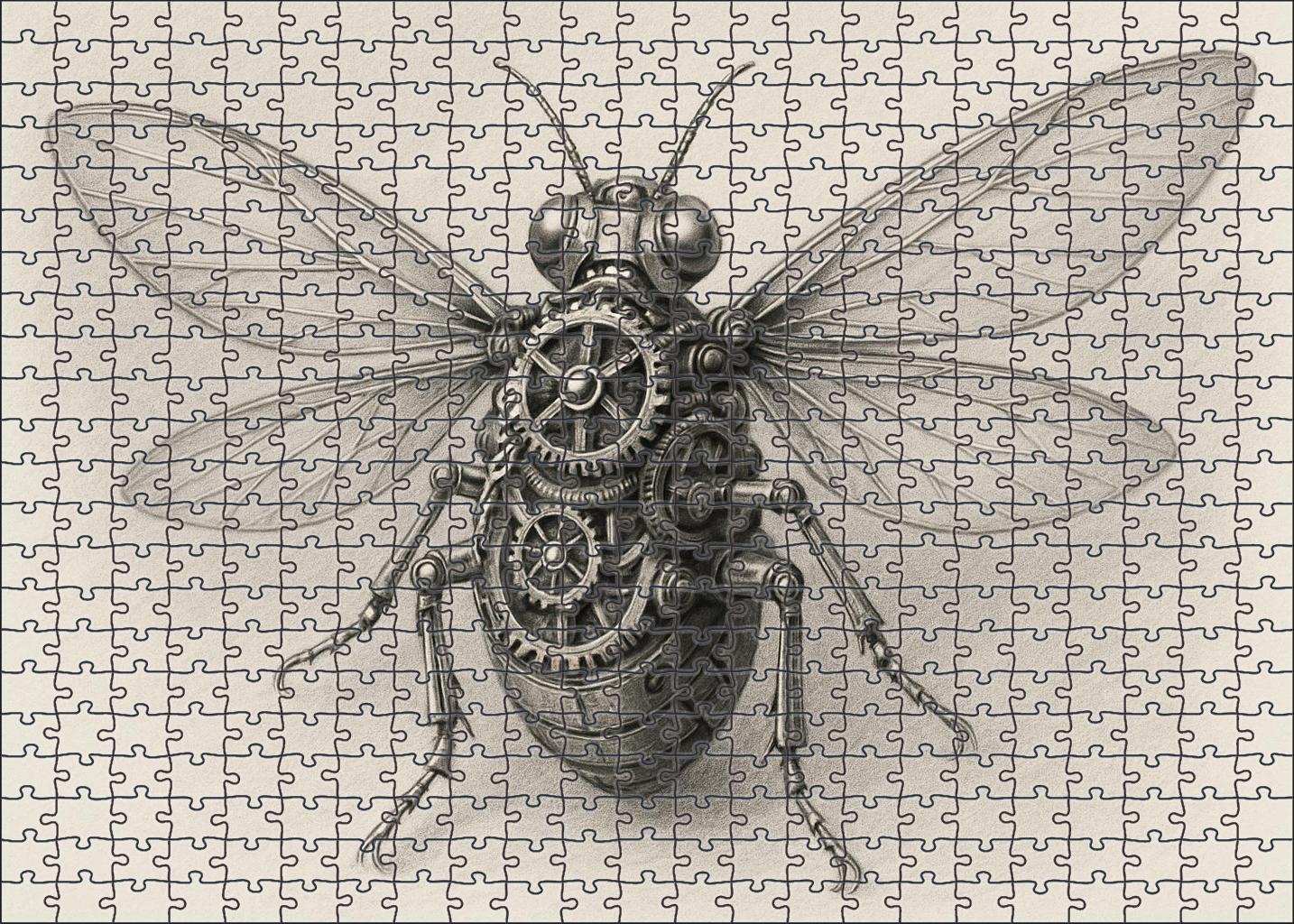 Mechanical Insect Blueprint Precision Ink And Graphite Drawing Premium Puzzle Pieces