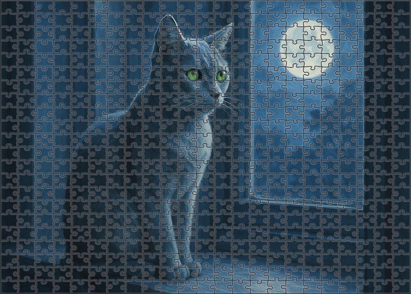 Lunar Pearl Sleek Silver-gray With Calm Insight Family Puzzles