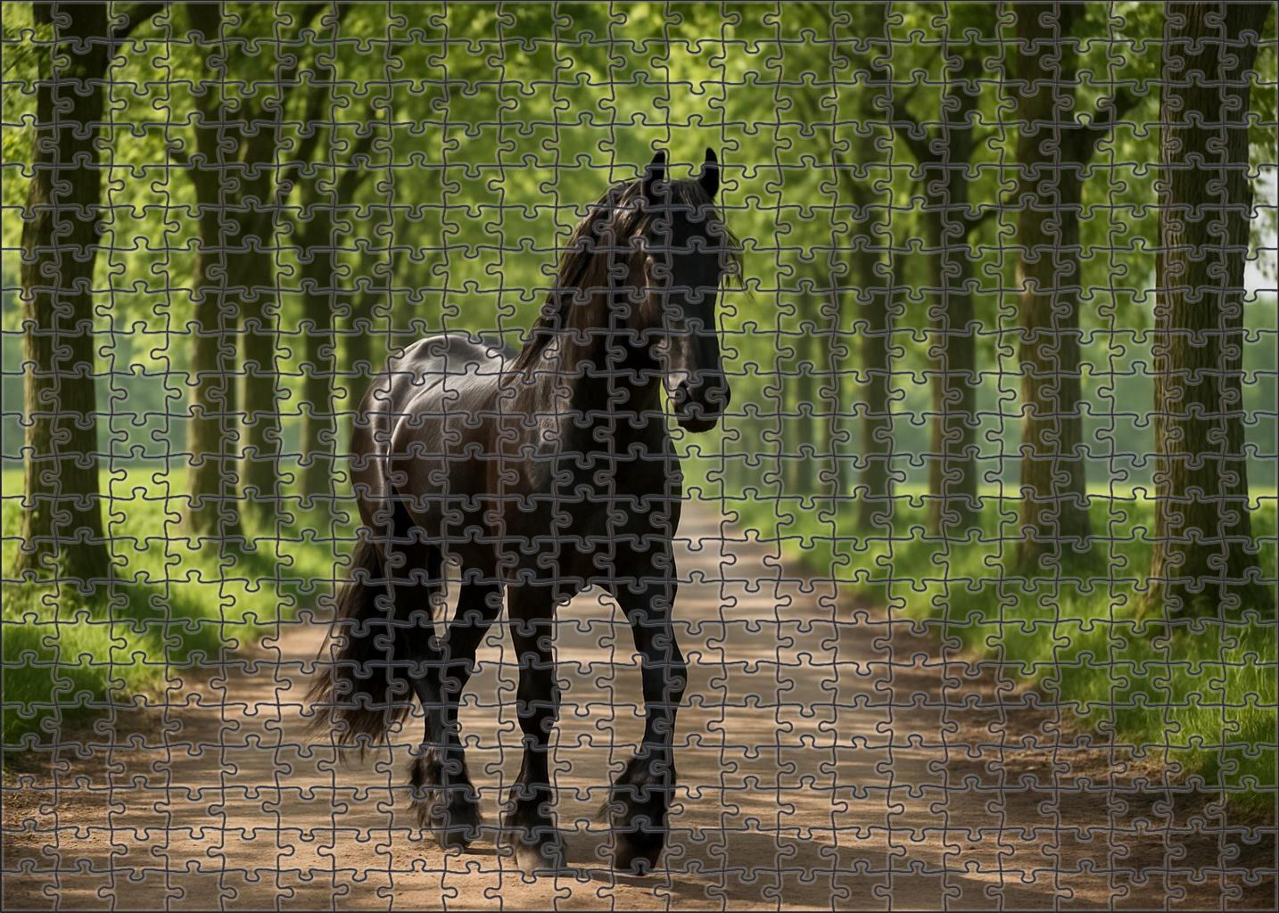 Midnight Velvet Gaiter Glossy Black Tennessee Walker Stallion With Smooth Rhythm Custom Jigsaw Puzzle