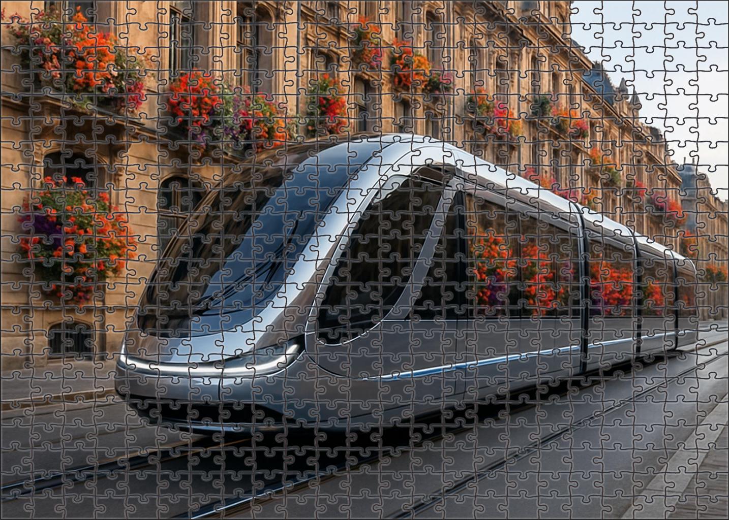Retro-futuristic Magnetic Suspension Tram 300 Piece Puzzle