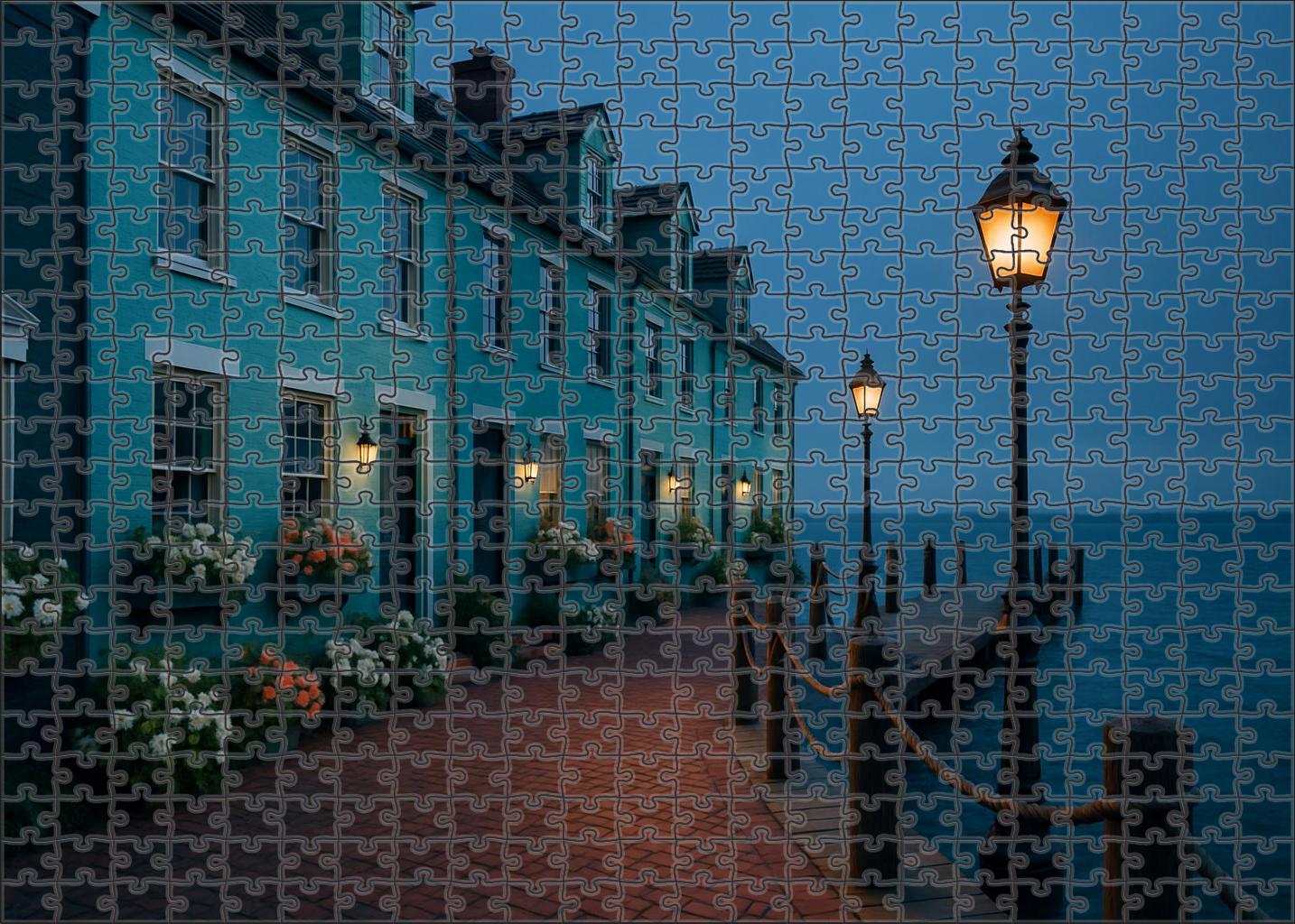 Turquoise Dockside Row Puzzle Fun