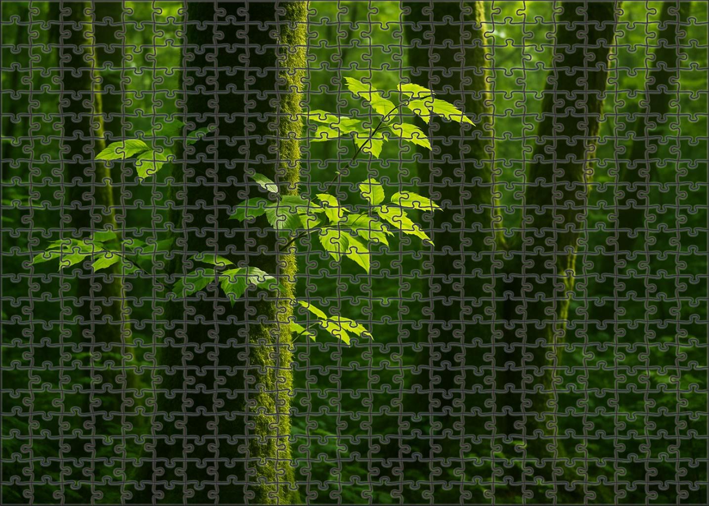 Emerald Forest Glimpse Premium Puzzle Pieces