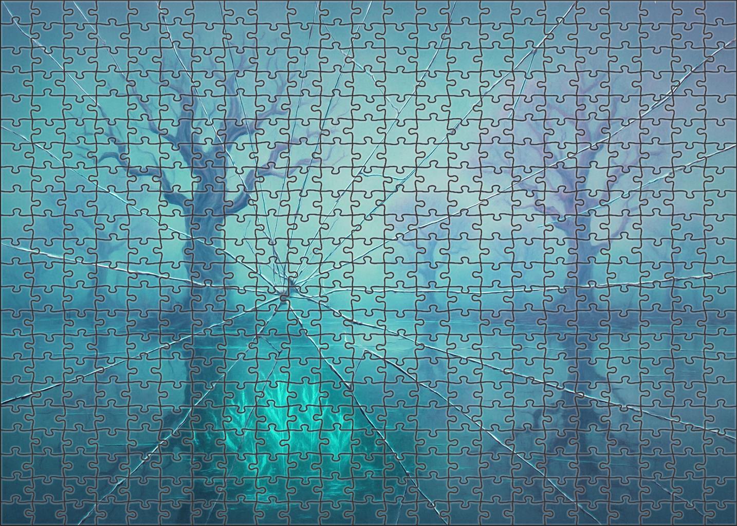 Echoes Of The Crystal Marsh Fractured Reflections Beneath Glassy Waters Unique Puzzle Design