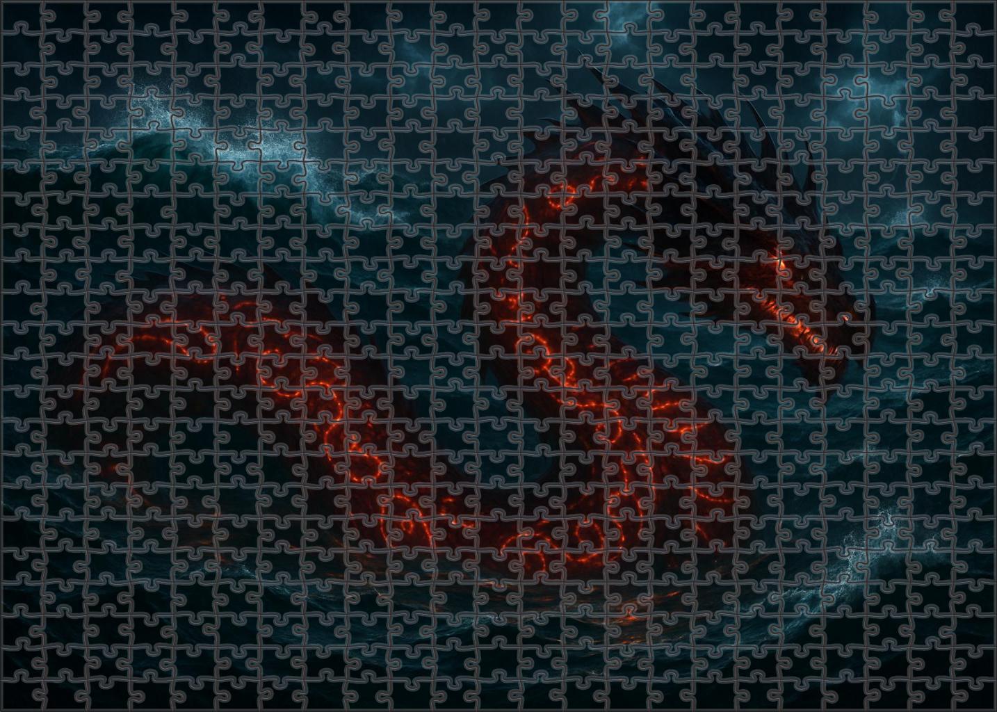 Crimson Tide Wyrm Unique Puzzle Design