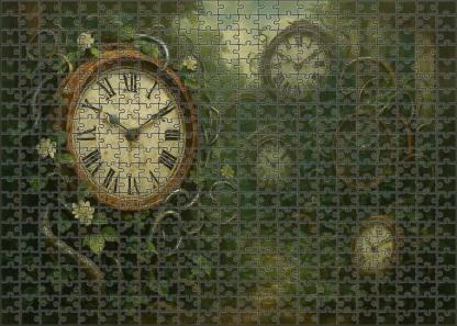 Mechanical Garden Of Broken Clocks 200 Piece Puzzle