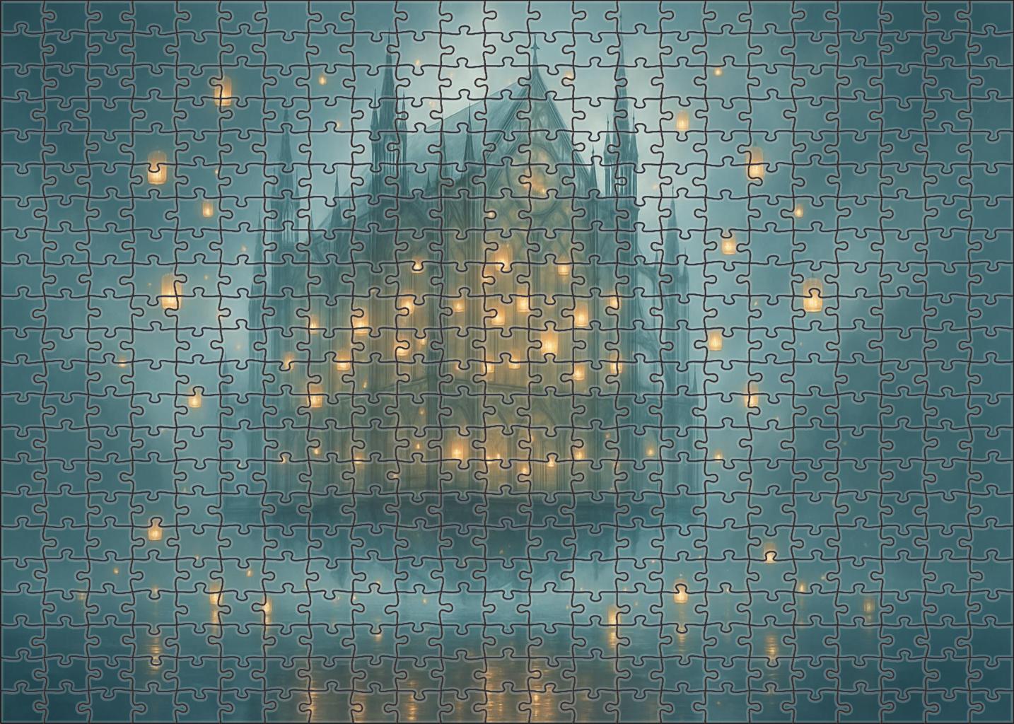 Ephemeral Cathedral Of Floating Lanterns 1000 Piece Puzzle