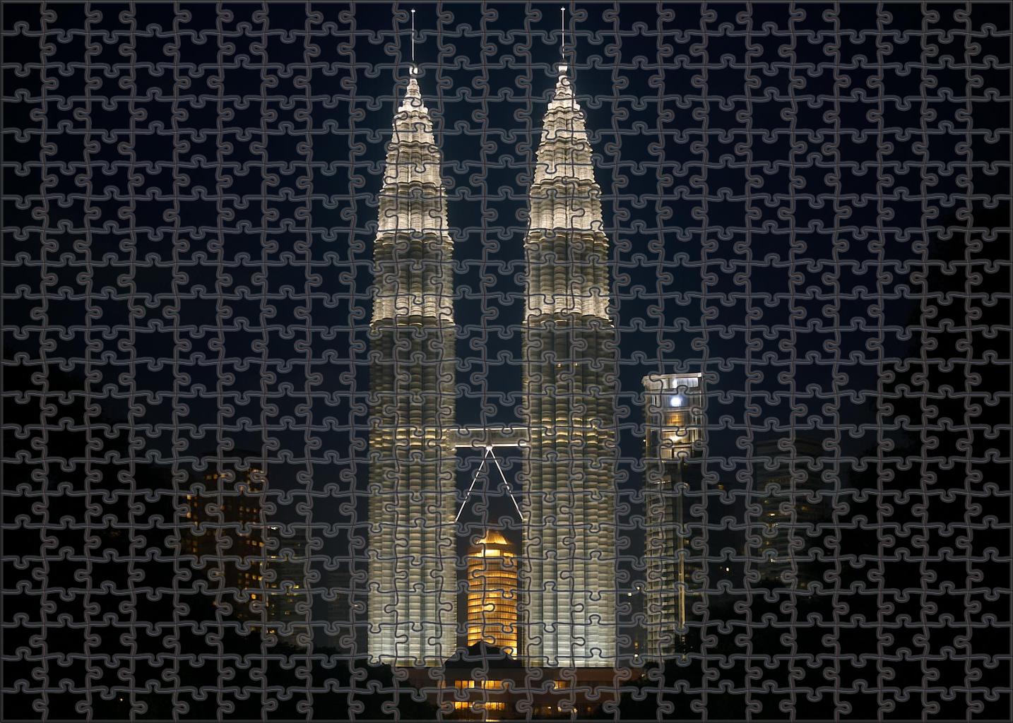 Petronas Twin Towers Skyline Postmodern Twin Spires Anchoring Kuala Lumpur's Urban Core Puzzle For Adults