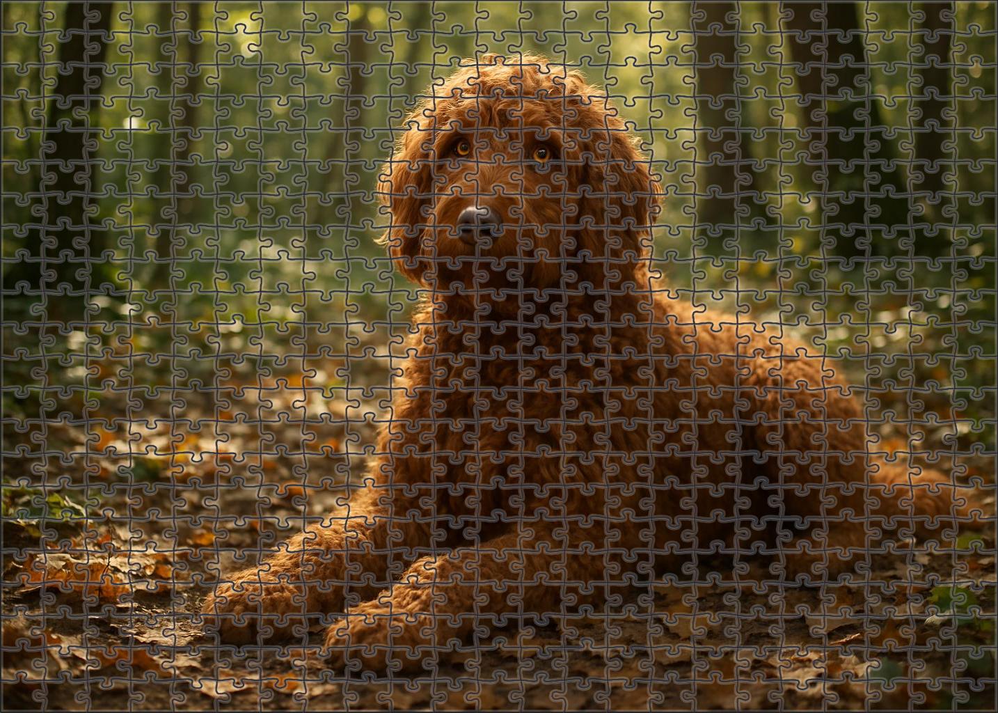 Cinnamon Swirl Curly Red-brown Molosser With Warm Temperament Custom Jigsaw Puzzle