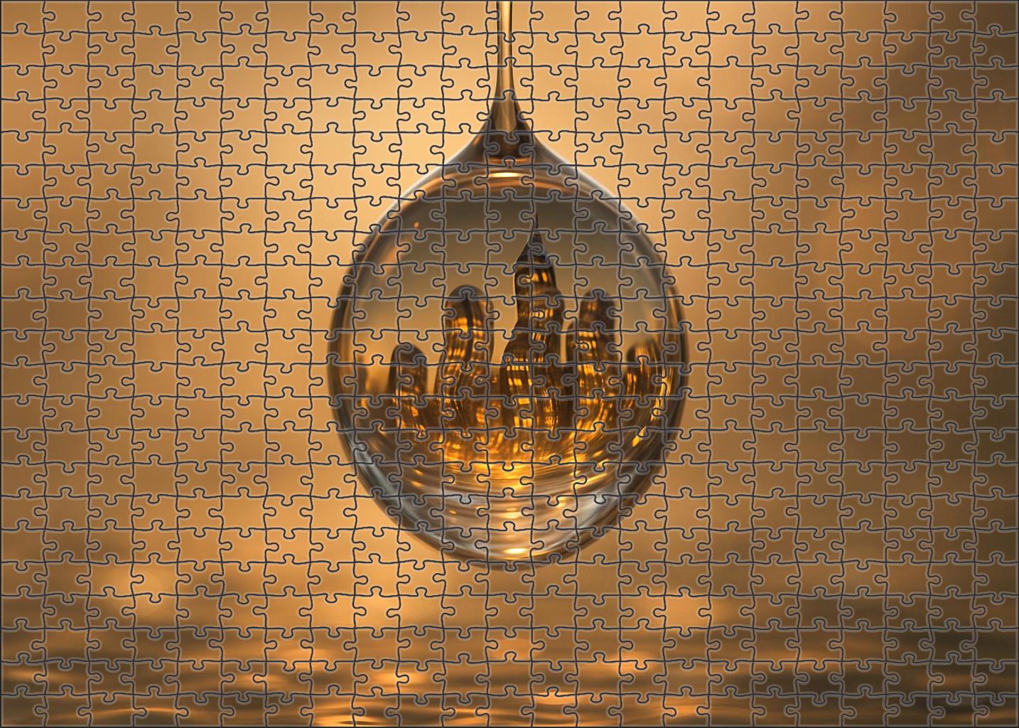 Cityscape In A Droplet Puzzle Fun