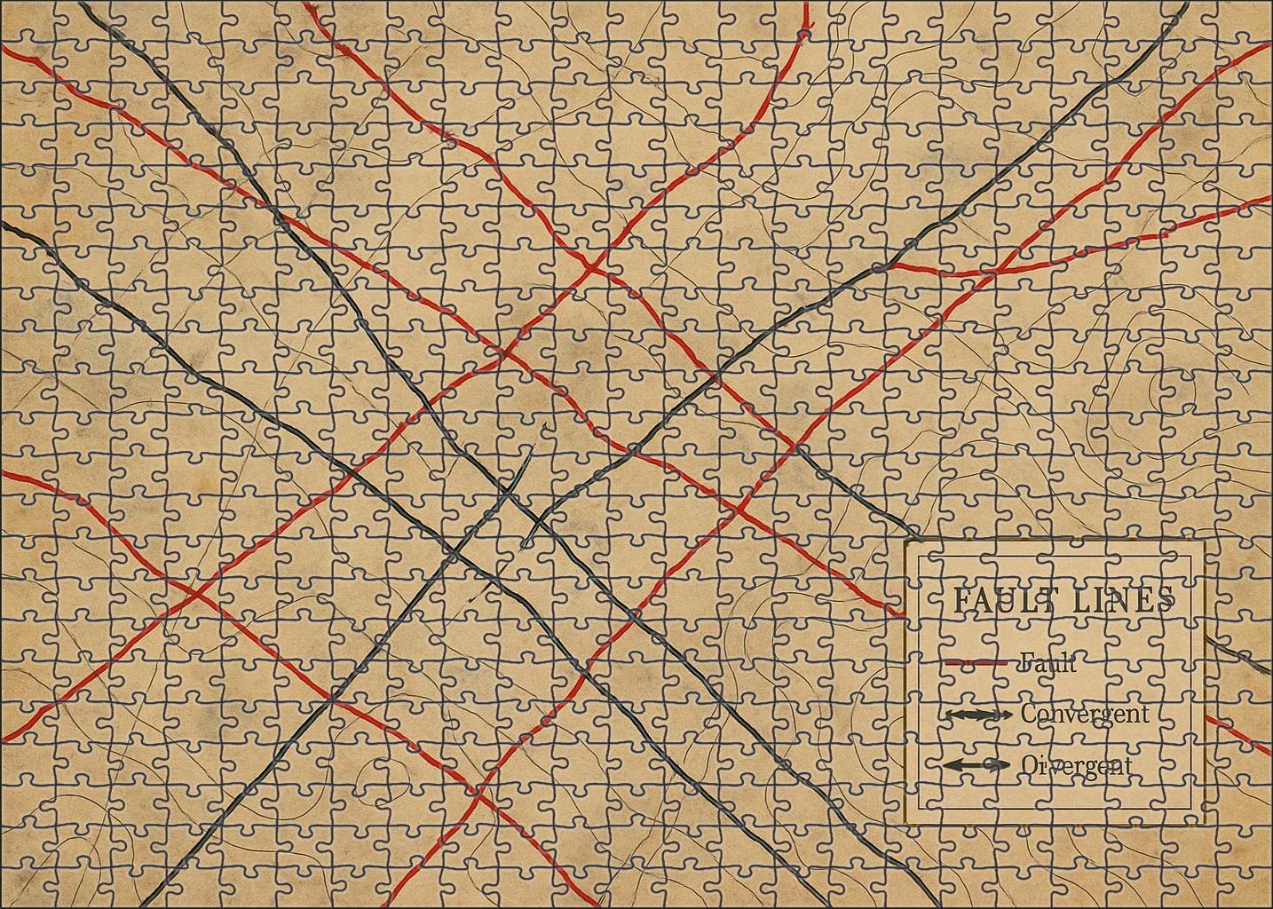 Subsurface Fault Line Network Map Puzzle For Kids
