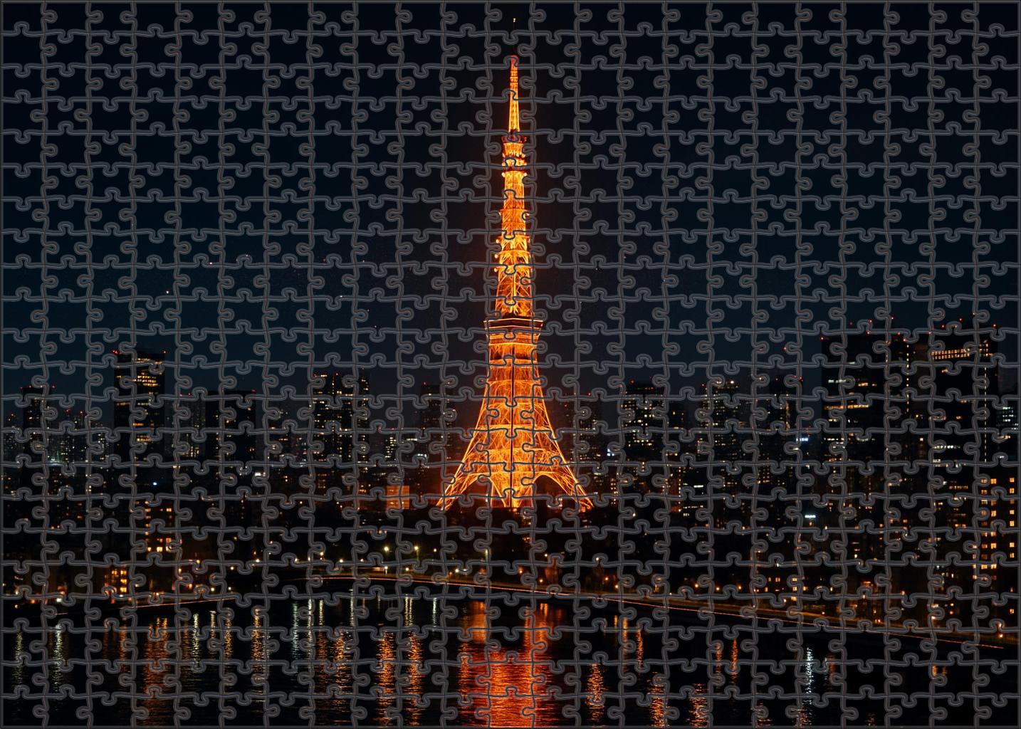 Tokyo Tower Tokyo Japan Recognized By 6910 Worldwide As A Modern Communication Icon Custom Jigsaw Puzzle