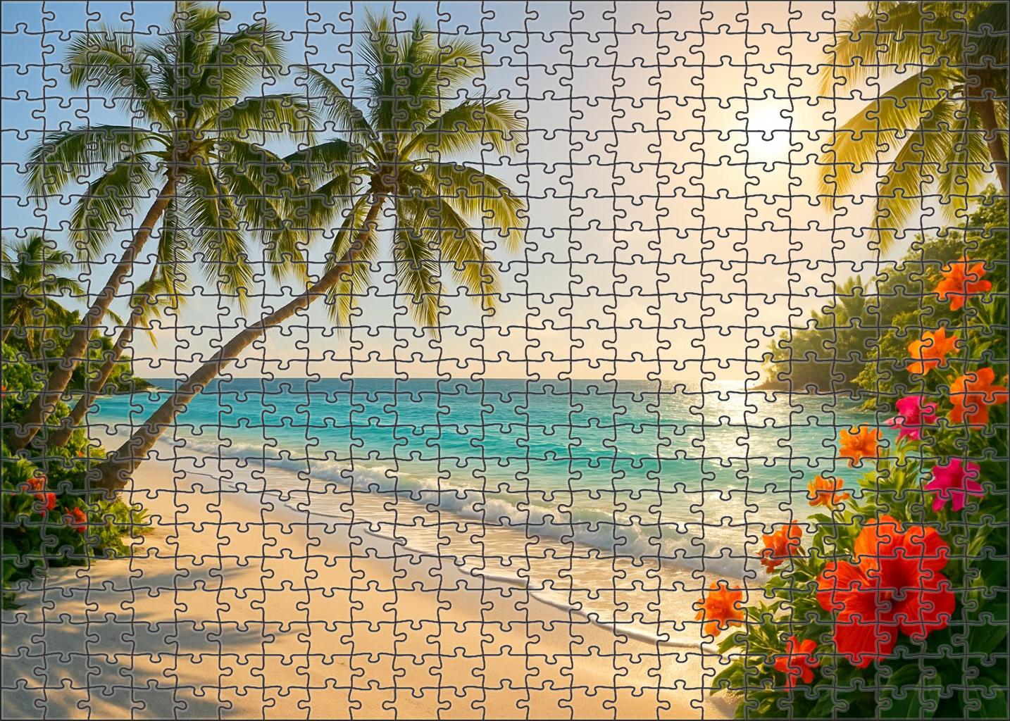 Tranquil Shores Secluded Beach Retreat 500 Piece Puzzle