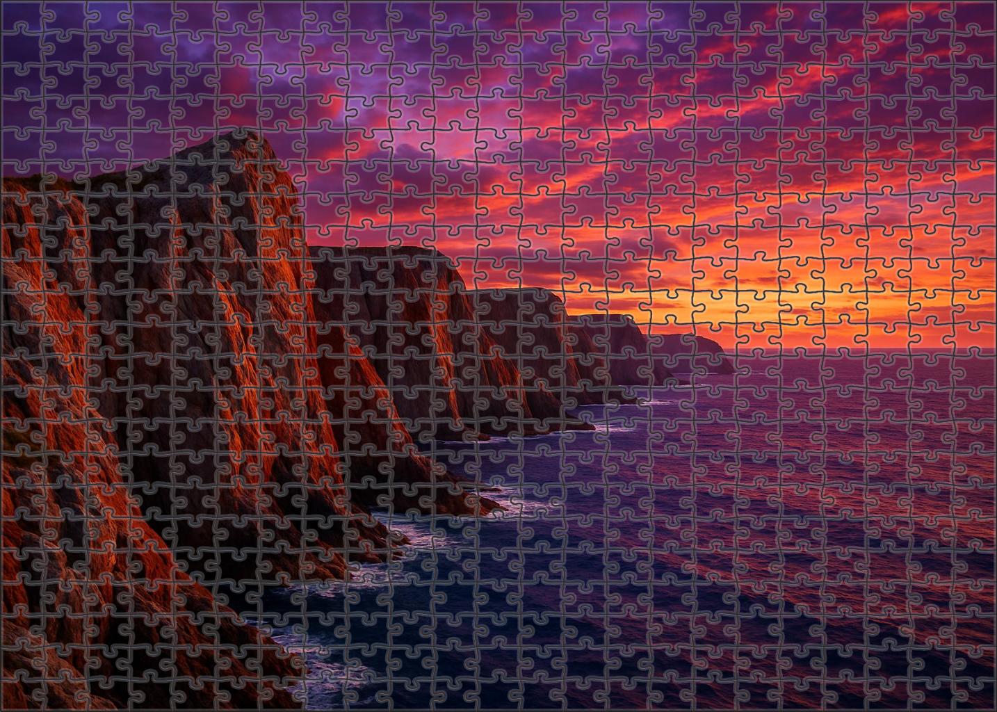 Twilight Coastal Cliffs Puzzle For Kids