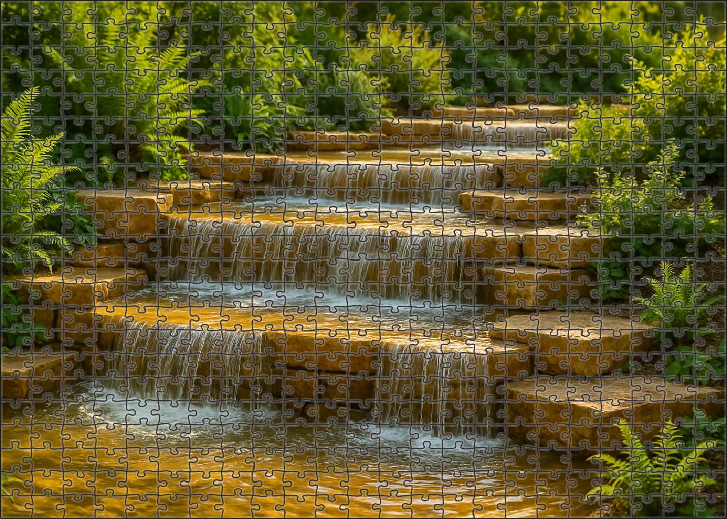 Golden Cascade Steps Large Format Puzzle