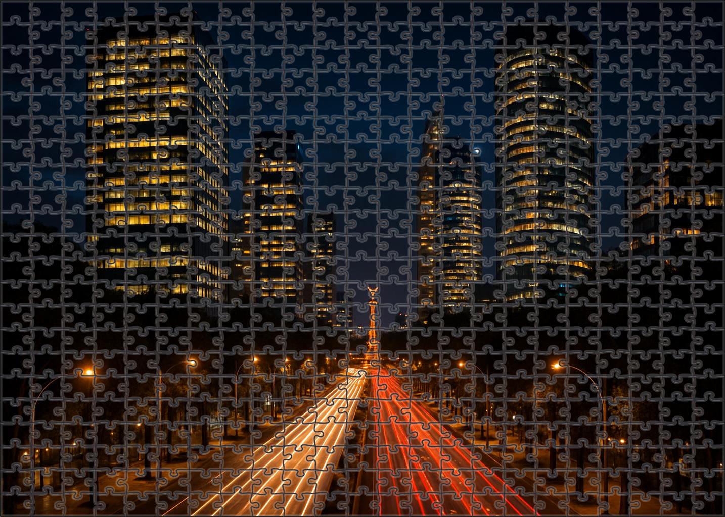 Mexico City Reforma Skyline Dynamic Avenue Of Modernism 100 Piece Puzzle