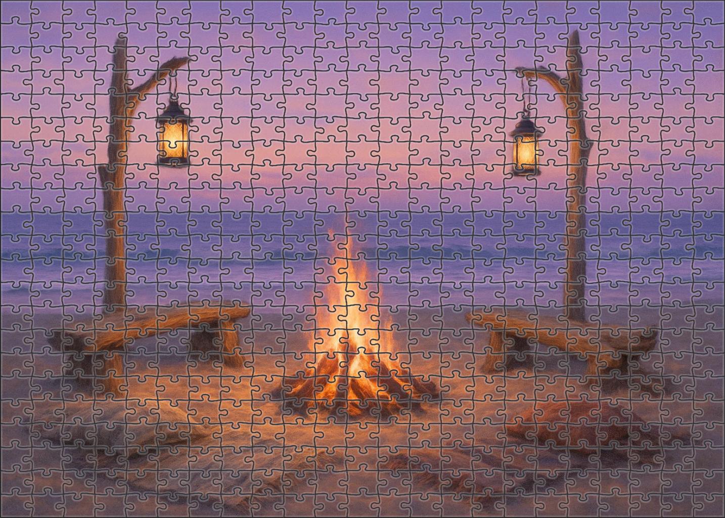 Seaside Bonfire Evening Puzzle Collection
