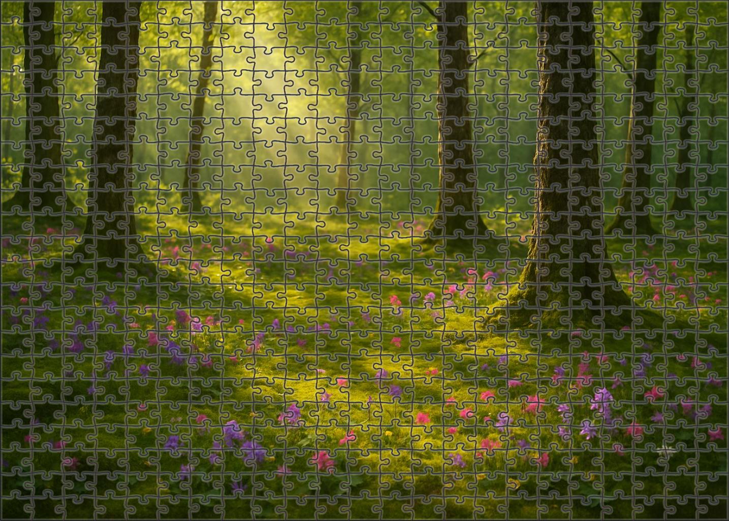 Sun-dappled Woodland Clearing Easy Puzzles