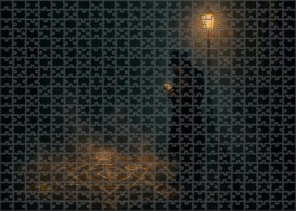 Fantasy Noir Alchemist Mystical Detective In Fog-laden Magic City 20 Piece Puzzle