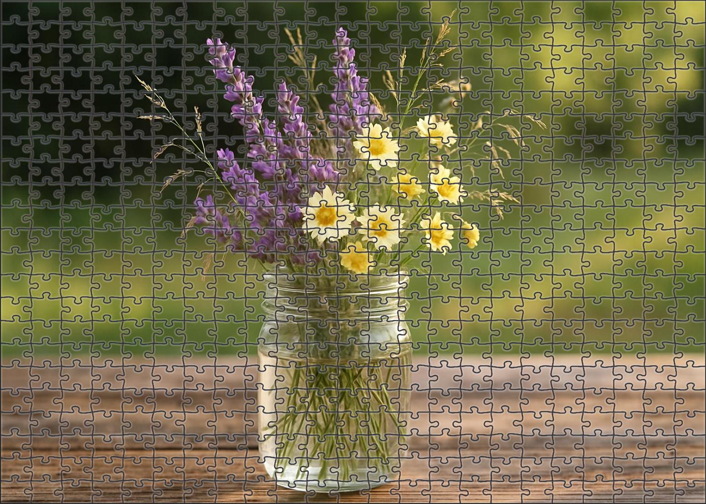 Meadow Breeze Cluster Loose Wildflowers In A Mason Jar Family Puzzles