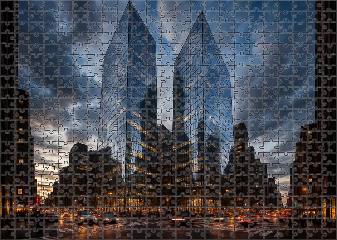 Moscow City Skyline Futuristic Glass Towers Creating A Bold Financial District Profile Puzzle Challenge