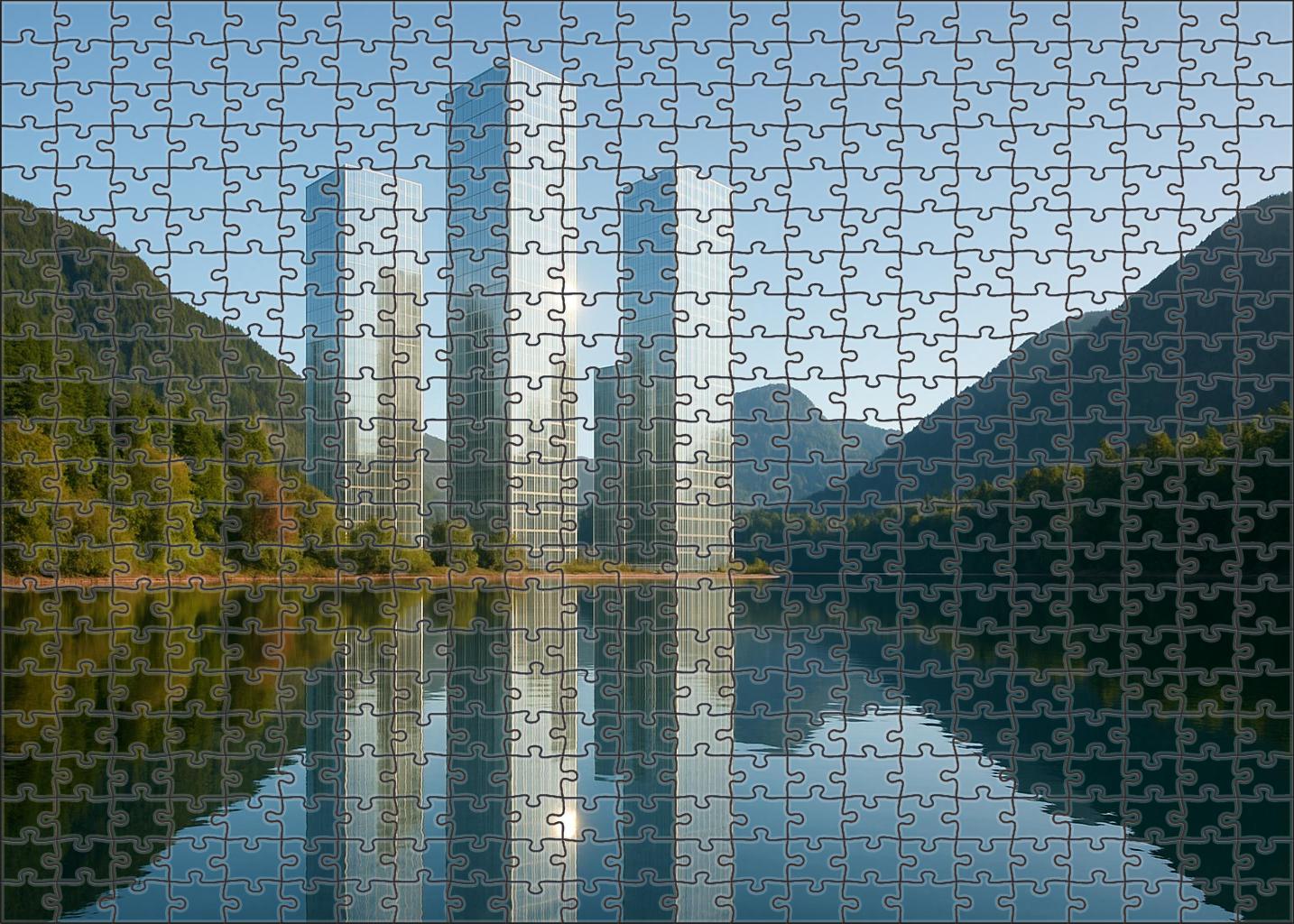 Vancouver Downtown Skyline Known For Its Blend Of Modern Glass Towers And Surrounding Natural Landscapes 200 Piece Puzzle