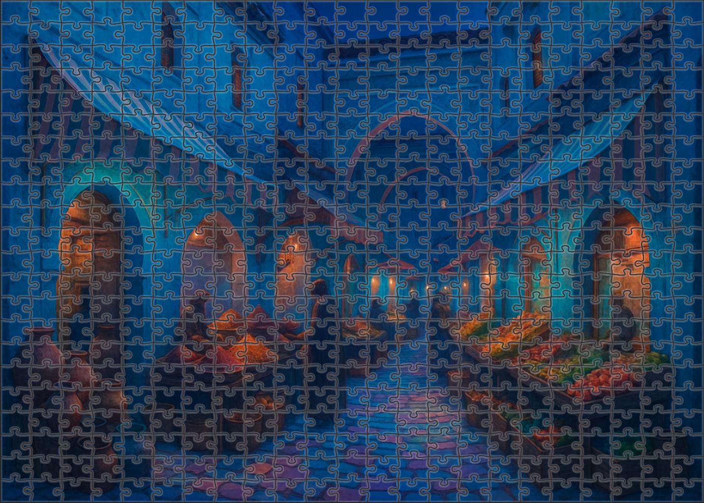 Azure Market Alley 200 Piece Puzzle