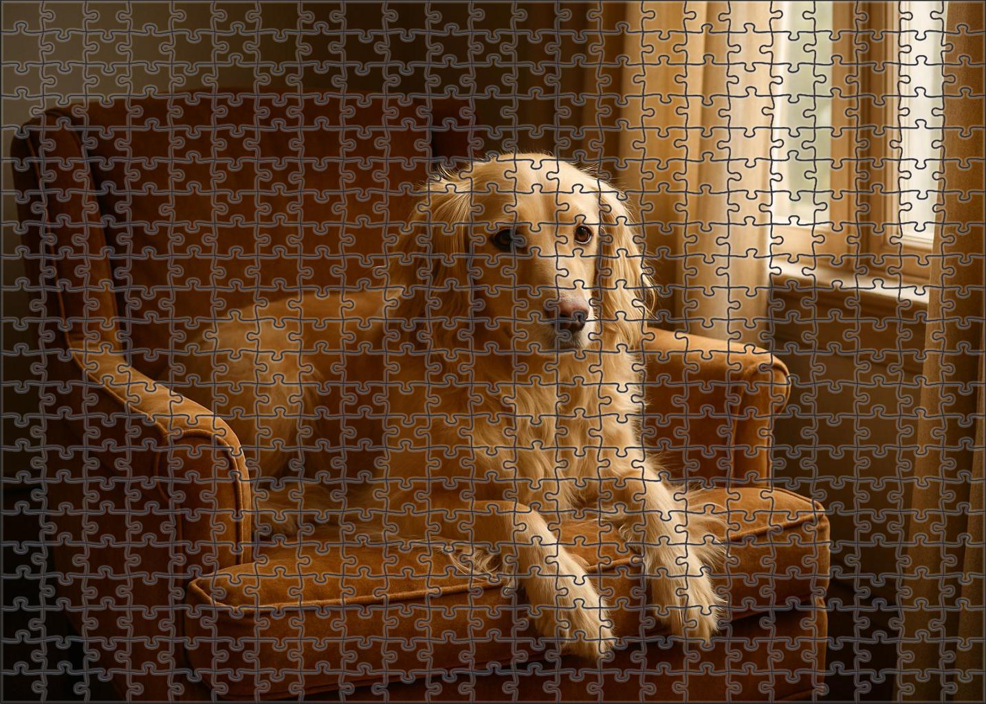 Sable Drift Long-haired Tan Companion With Gentle Eyes Custom Jigsaw Puzzle