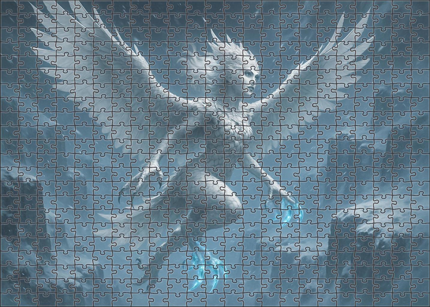 Frostveil Harpy Glacial Cliffside Flyer With Crystal Talons Challenging Puzzles