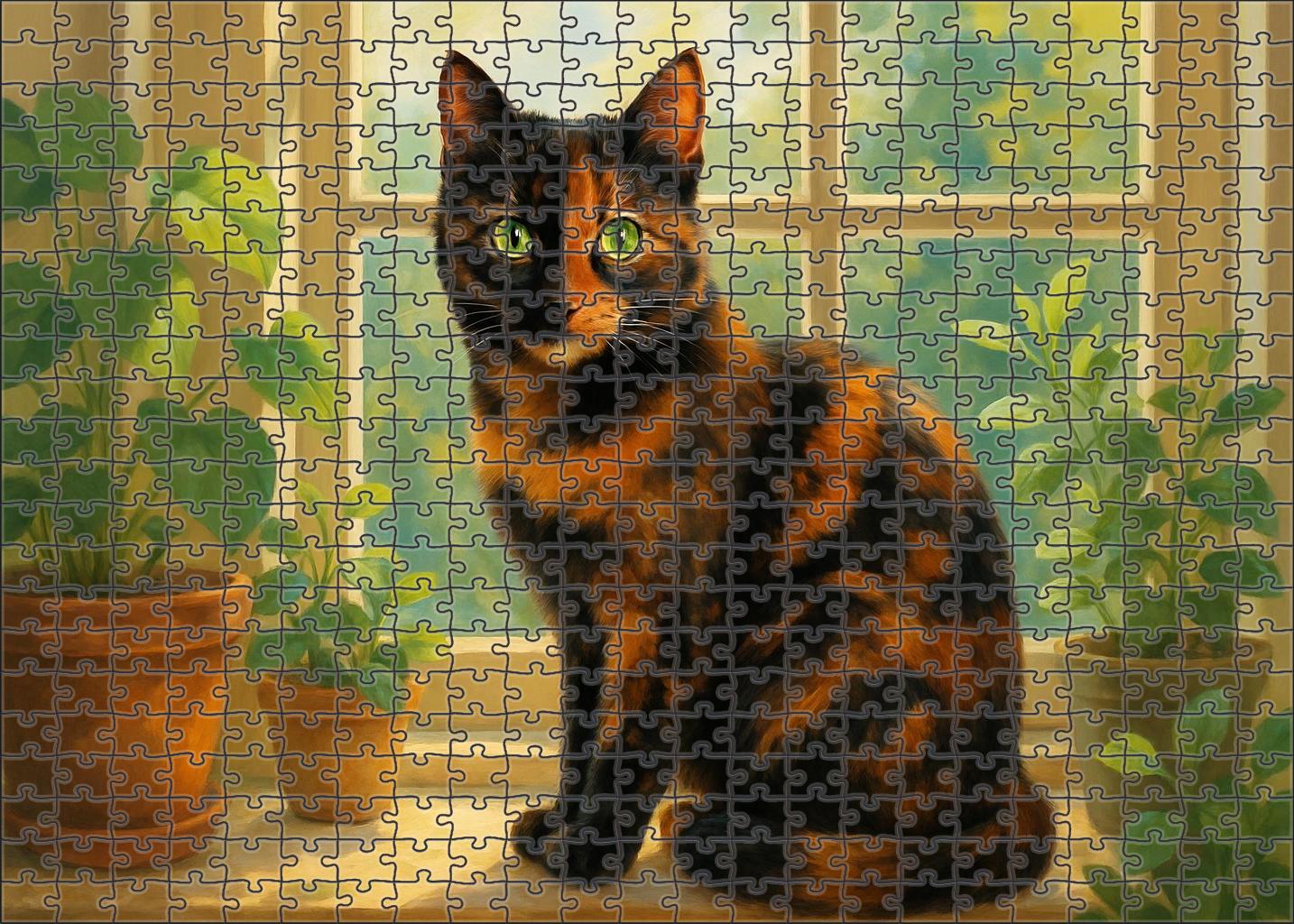 Amber Whirlwind Spirited Tortie With Dynamic Coat 20 Piece Puzzle