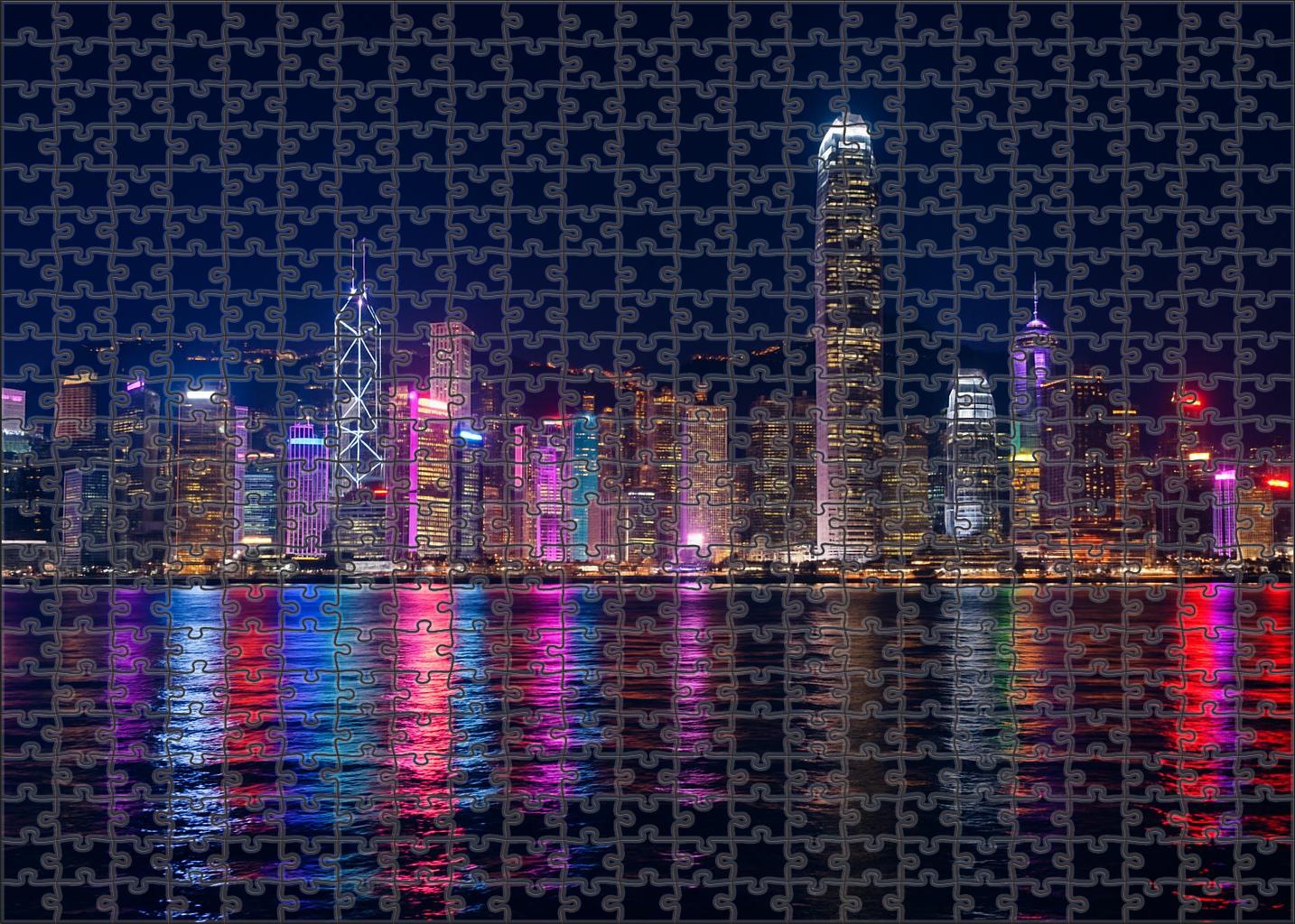Hong Kong Victoria Harbour Skyline Renowned Globally As The 7th Most Iconic Featuring A Dazzling Vertical Forest Of Towers Puzzle For Kids