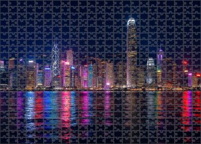 Hong Kong Victoria Harbour Skyline Renowned Globally As The 7th Most Iconic Featuring A Dazzling Vertical Forest Of Towers Puzzle For Kids