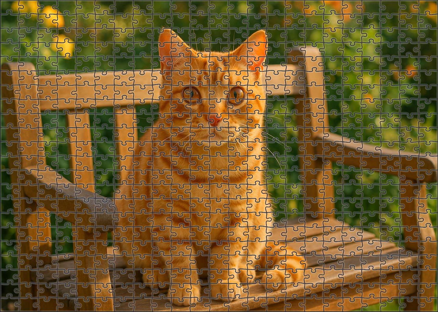 Golden Aura Radiant Yellow Tabby With Friendly Disposition Unique Puzzle Design