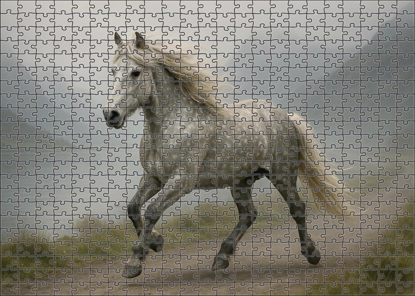 Silver Mist Icelandic Mare 1000 Piece Puzzle