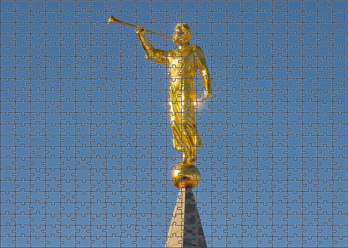 Angel Moroni Statue Atop The Salt Lake Temple Salt Lake City Usa Recognized By 6030 As A Religious Emblem 20 Piece Puzzle