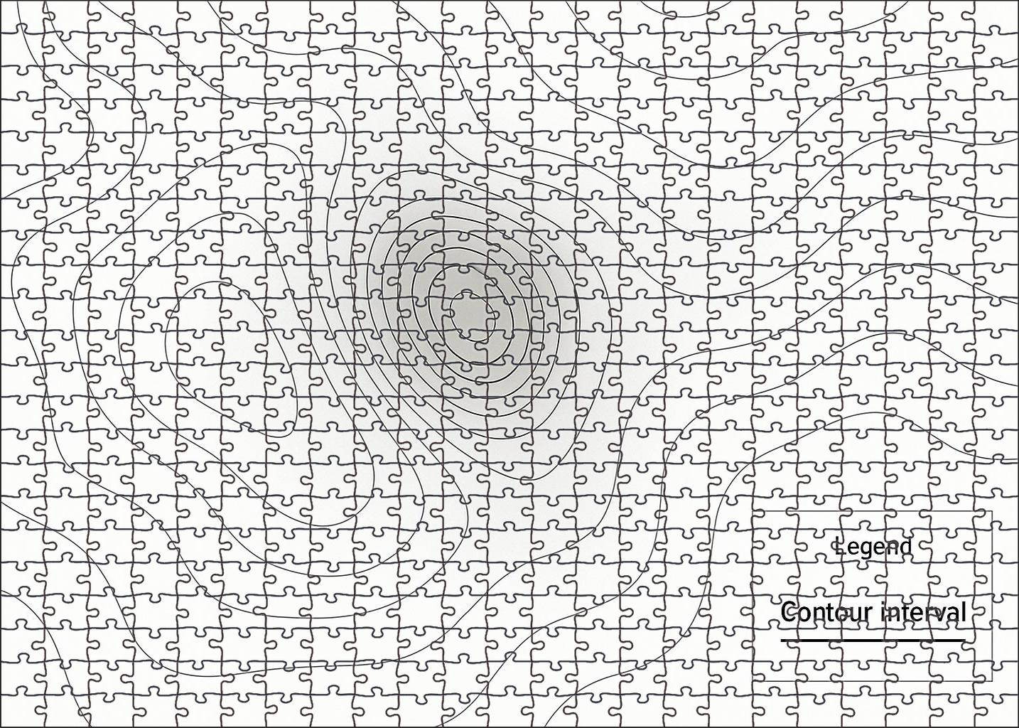Minimalist Isoseismal Contours 20 Piece Puzzle