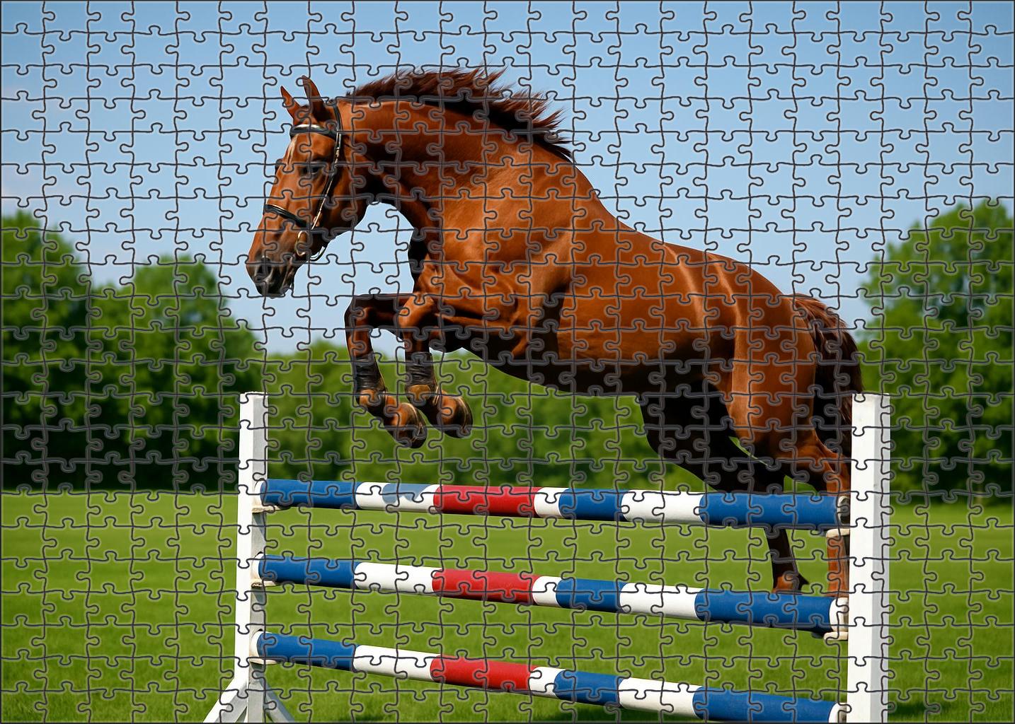 Dawnfire Charger Fiery Chestnut Stallion With Explosive Jumping Talent Puzzle For Kids