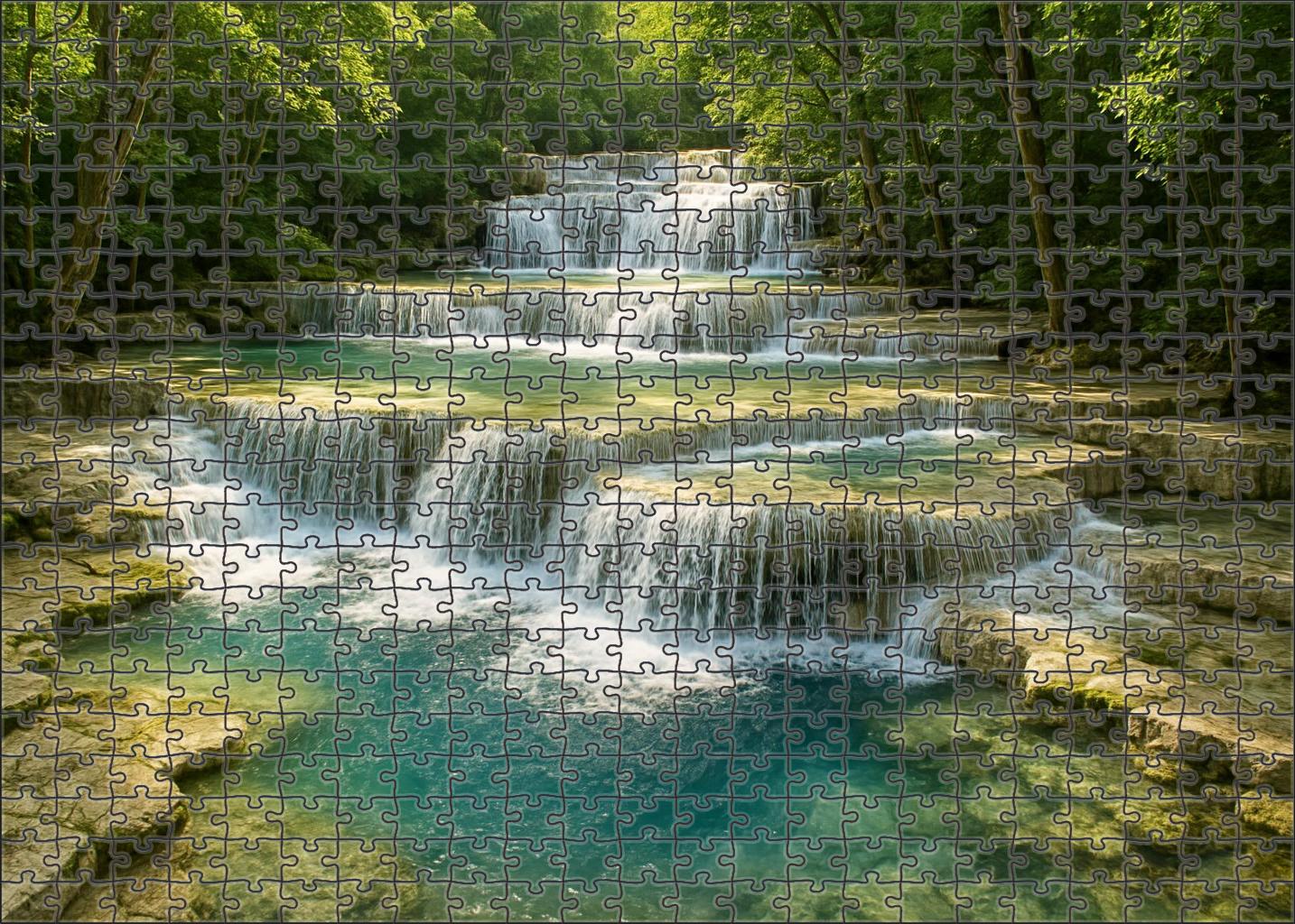 Sapphire Cascade Steps Premium Puzzle Pieces