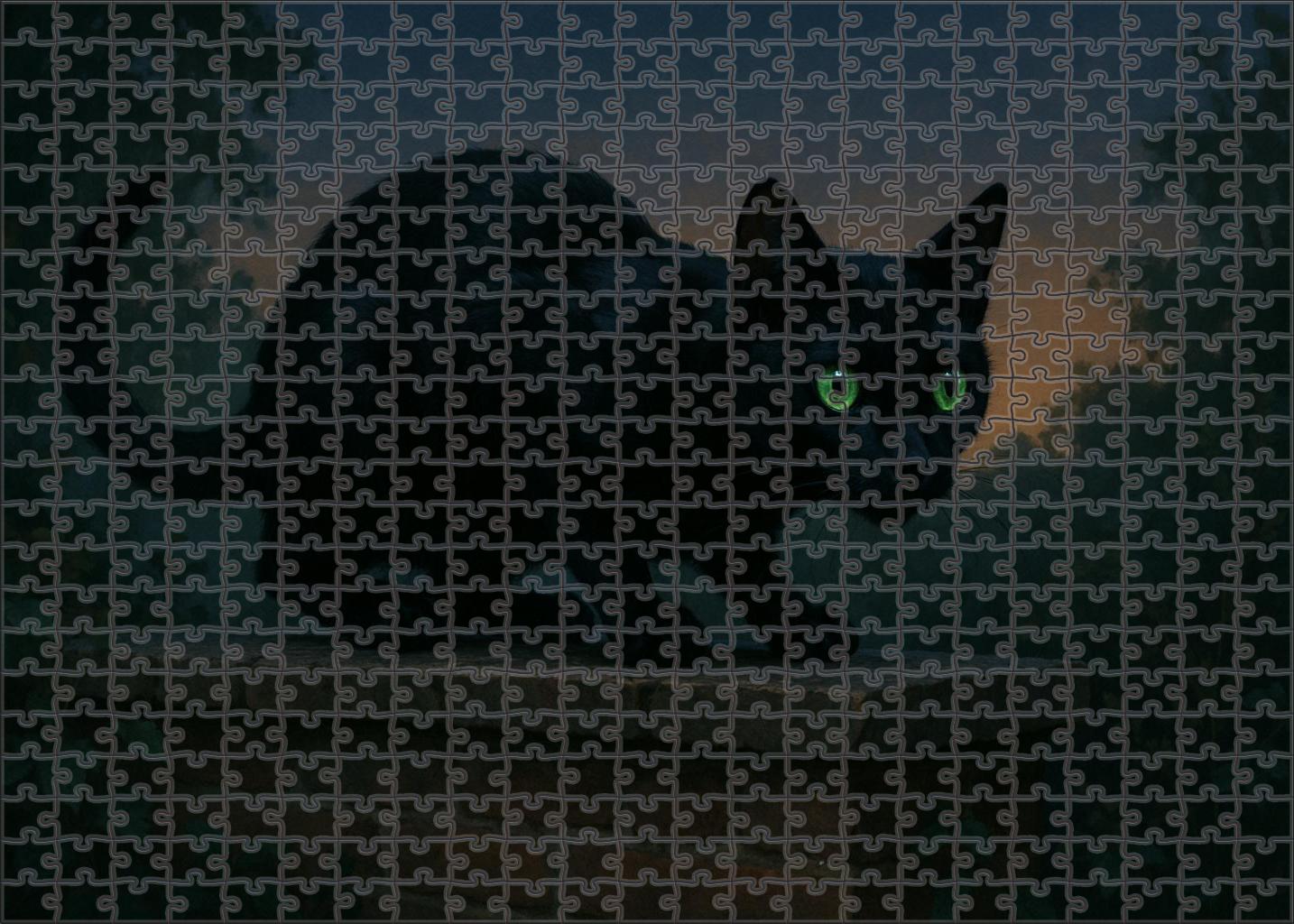 Shadow Flicker Sleek Black Shorthair With Stealthy Elegance 1000 Piece Puzzle