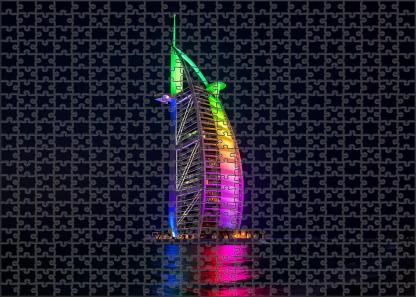 The Burj Al Arab Situated In Dubai United Arab Emirates Recognized By 7260 Globally As A Luxury Hotel And Architectural Icon Shaped Like A Sail 20 Piece Puzzle
