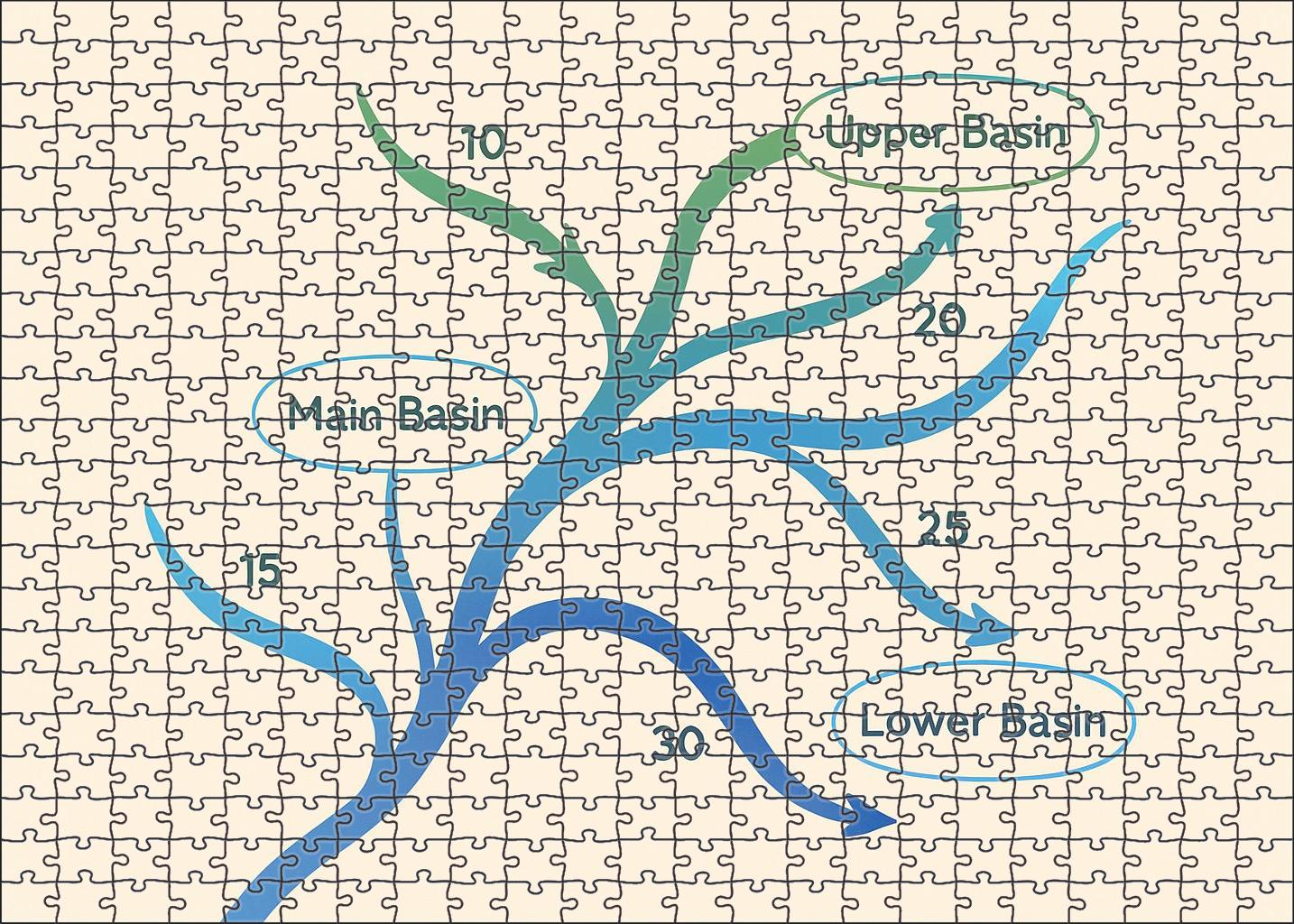 River Basin Flow Network Diagram Large Format Puzzle