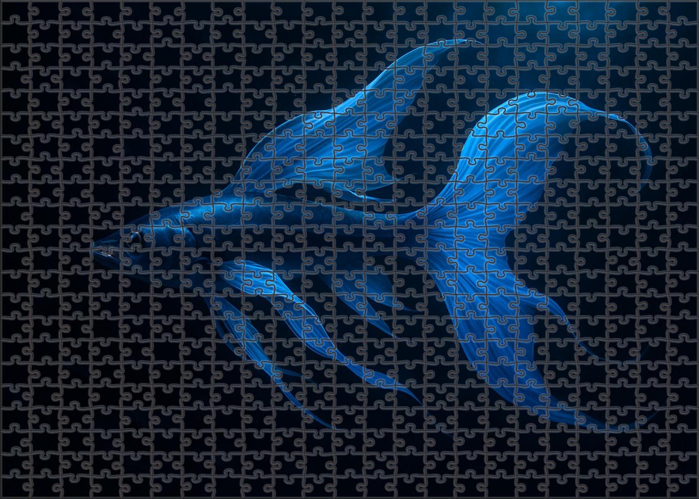 Cerulean Driftfish Deep-water Dweller With Expandable Fins Large Format Puzzle