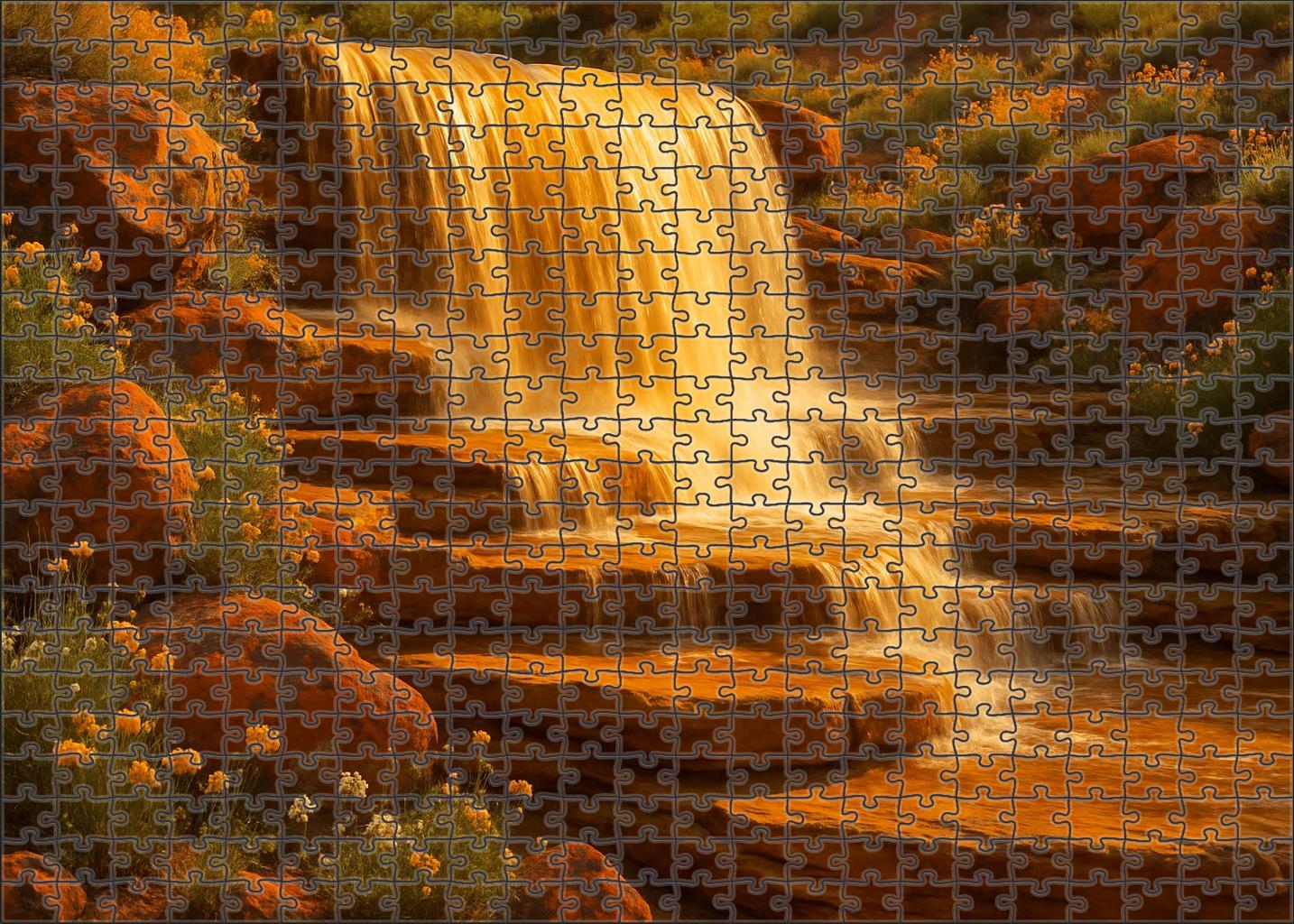 Amber Tide Falls Custom Jigsaw Puzzle