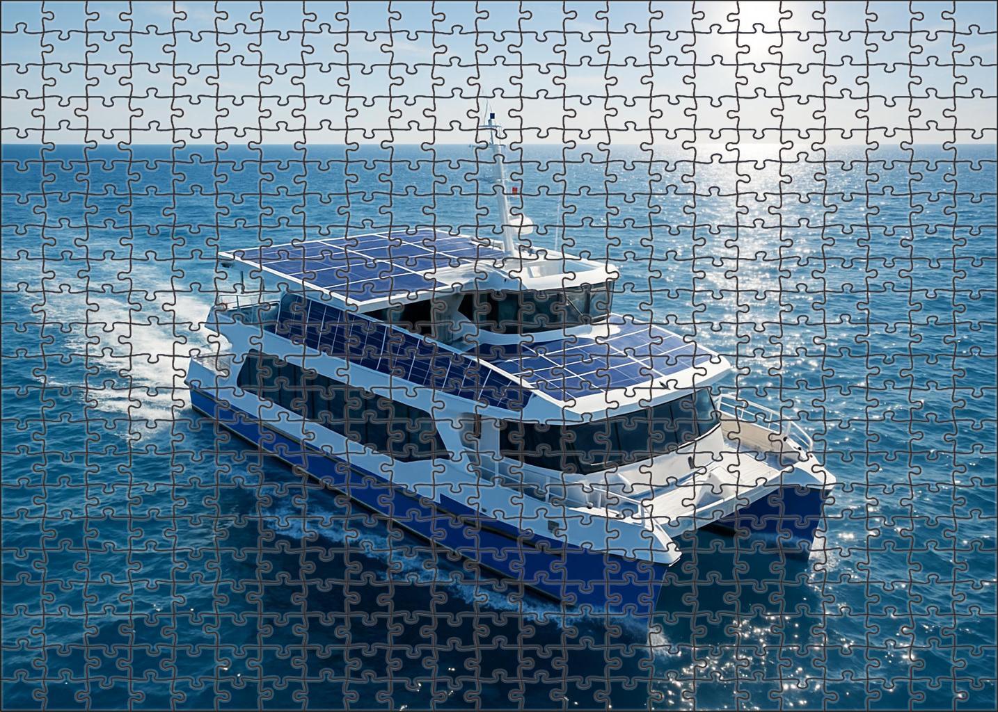 Hybrid Solar-wind Powered Coastal Ferry Puzzle For Kids