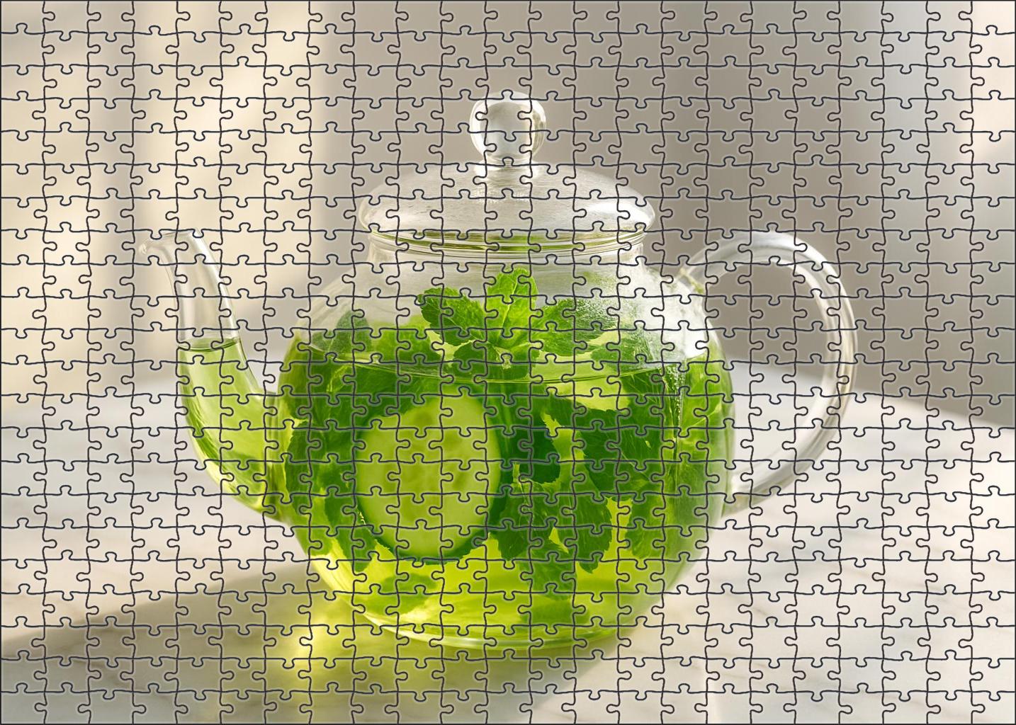 Emerald Mist Refreshing Green Tea With Crisp Cucumber And Mint 200 Piece Puzzle