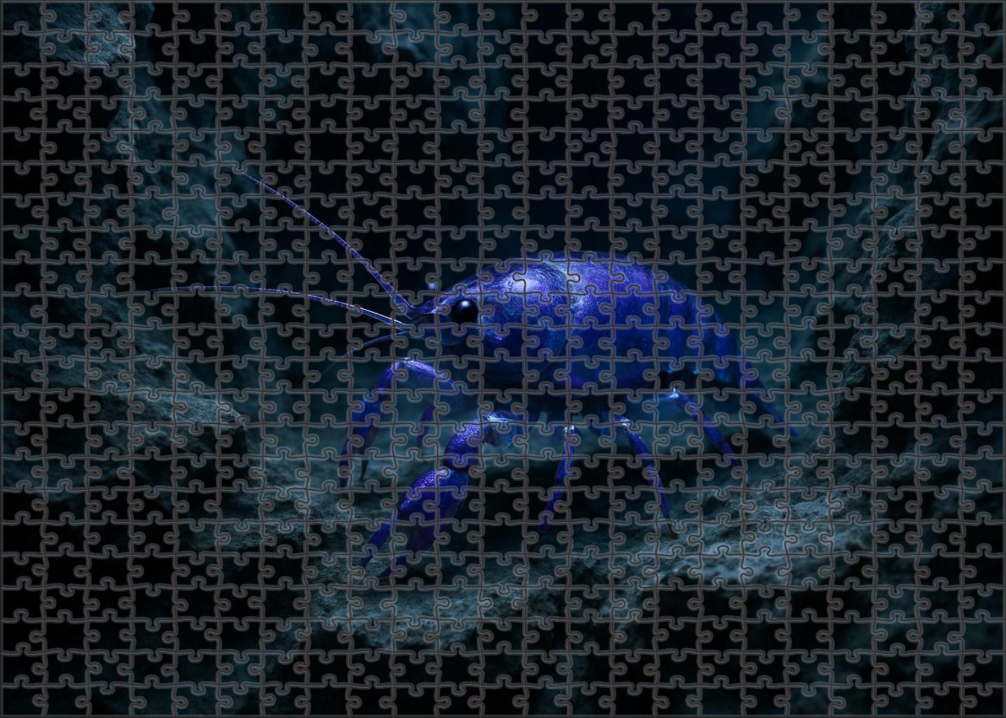 Sapphire Strider Elusive Deep-water Crustacean With Iridescent Shell 50 Piece Puzzle