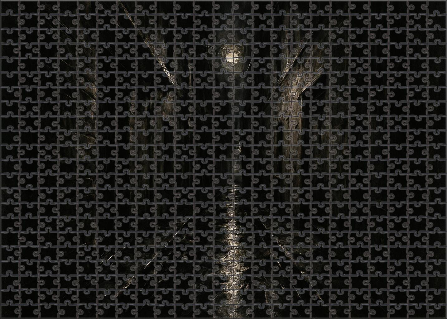 Nocturnal Urban Alley Charcoal Sketch With Dramatic Contrast And Moody Shadows 1000 Piece Puzzle