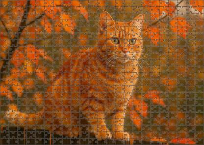 Crimson Whisker Fiery Red Tabby With Spirited Charm 200 Piece Puzzle
