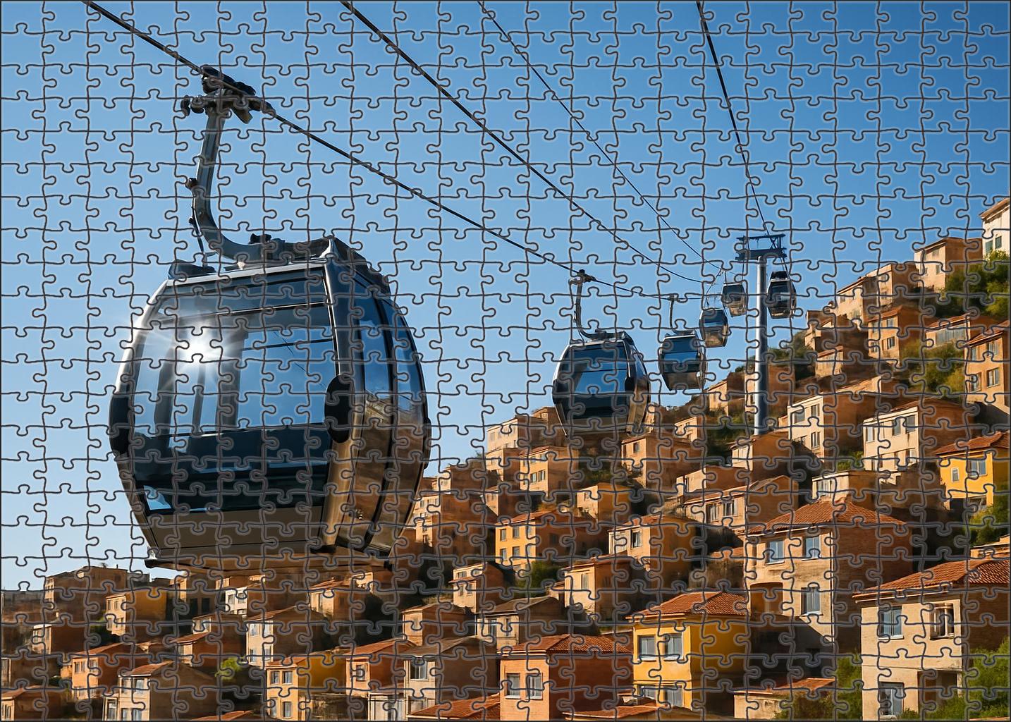 Kinetic-powered Urban Cable Car 500 Piece Puzzle